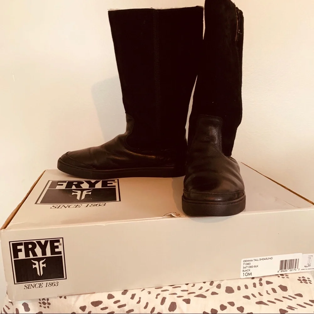 Frye Leather Suede Fully Fur Lined
